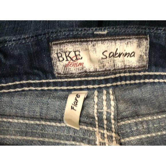BKE Womens Size 30 Sabrina Stretch Boot Cut Thick Stitch Blue Jeans 30x31.5 - Picture 5 of 11